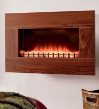 Oak Electric Wall-Mount Fireplace and 15 Watt Heater
