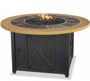 Uniflame GAD1362SP Lp Gas Outdoor Firebowl with Slate and Faux Wood Mantel