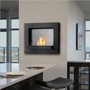 Real Flame 710-BK Real Flame Edgerton Wall Fireplace, Black