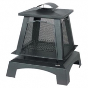 Trentino Fireplace Steel Porc - Outdoor fireplace made from durable steel with protective porcelain finish 4 mesh side screens contain sparks and provide view of fire from every angle Removable screens allow for stoking fire or roasting marshmallows Eleva