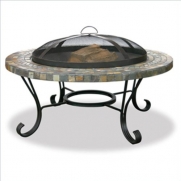 Uniflame WAD931SP Slate/Tile Outdoor Firebowl with Copper Accents