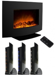 AKDY AZ-520S-ALB Wall Mounted Or Floorstand Electric Black Fireplace Remote Control Heater Firebox W/Stand