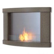 Real Flame Meridian Wall Fireplace, Pebble Gray