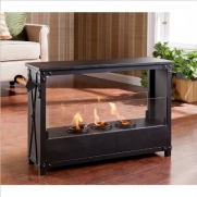 Southern Enterprises Layton Portable Indoor-Outdoor Fireplace in Black