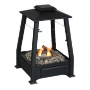 Real Flame Sierra Outdoor Gel Fuel Fireplace-Black