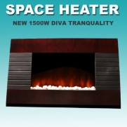 New 1500W Deluxe Wood Wall Mount Electric Fireplace Space Heater 1500 Watts