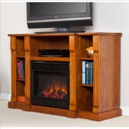 Murdock Media Electric Fireplace - Glazed Pine