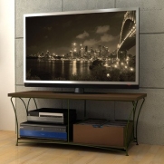 Nuvo 2 Tier TV Stand (Black) (17.75H x 18.9W x 43D)