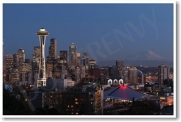 Seattle At Dawn - NEW Space Needle Travel Poster