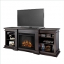 Real Flame Fresno Indoor TV Stand Electric Fireplace in Dark Walnut