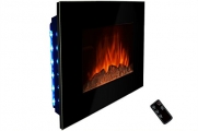 AKDY 36 inch Wall Mount Electric Fireplace Space Heater With Log/Remote AX510-ELB