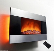 AKDY 36 inch Wall Mount Modern Space Heater Electric Fireplace Tempered Glass W/Remote Control AX-510DLB