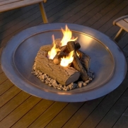 Real Flame 4-Can Outdoor Log Set Ventless Gel Fireplace|320