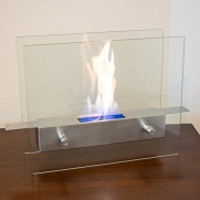 Palisade Ventless Table Top Bio Ethanol Alcohol Fireplace - Portable Glass Design for Indoor & Outdoor Use
