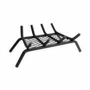 Pleasant Hearth - 1/2 Solid Steel Fireplace Grates With Ember Retainer, Black, 18-Inch
