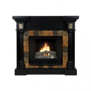 SEI Carrington Convertible Gel Fuel Fireplace, Slate/ Black