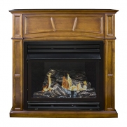 Pleasant Hearth Vent-Free Dual Fuel Fireplace in Rich Heritage, 45-Inch