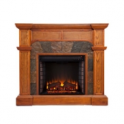SEI Cartwright Convertible Electric Fireplace, Slate/ Mission Oak