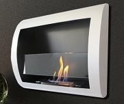 Chic Fireplaces- Charleston Luxury High Gloss White Metal Wall Mount Ventless Bio Ethanol Fireplace