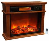 Lifesmart  Largre Room Infrared Quartz Fireplace in Burnished Oak Finish w/Remote