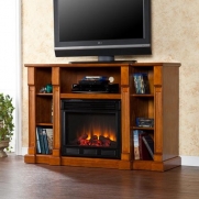 SEI AMZ7839E Kendall Electric Media Fireplace, Glazed Pine