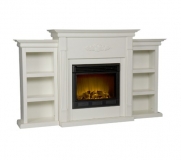 Holly & Martin Fredricksburg Electric Fireplace w/ Bookcases in Ivory