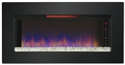 ClassicFlame 47II100GRG Felicity  47 Wall Mounted Electric Infrared Quartz Fireplace, Black Glass Frame