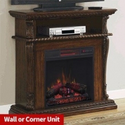ClassicFlame Corinth 1,000 Sq. Ft. Infrared Electric Fireplace Media Center in Burnished Walnut - 23DE1447-W502