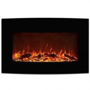 Elite Flame 35 York Curved Black Wall Mounted Electric Fireplace