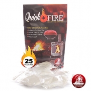 QuickFire, Instant Fire Starters. Waterproof, Odorless, Safe And Easy To Use. Survivalist Approved! Contains 25 FireStarter Pouches. (Small - 25 Pouches)