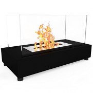 Elite Flame Avon Ventless Table Top Bio Ethanol Fireplace Black
