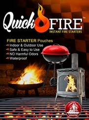 QuickFire, Instant Fire Starters. Waterproof, Odorless, Safe And Easy To Use. Survivalist Approved! Contains 25 FireStarter Pouches. (Medium - 50 Pouches)