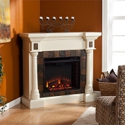 Carrington Faux Slate Convertible Electric Fireplace - Ivor