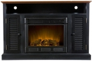 Antebellum Media Electric Fireplace - Black w/ Walnut