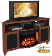 Shaker Style Corner 61 TV Stand with Curved Electric Fireplace