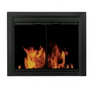 Pleasant Hearth CL-3002 Carlisle Fireplace Glass Door, Black, Large