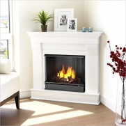 Chateau Corner Gel Fireplace in White