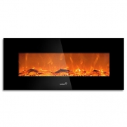 Ivation 50 Wall Mounted Electric Fireplace with Built In 1500-Watt Heater - Vent-Free, Realistic LED Flames, Mounting Hardware & Remote Control - Great for Living Room, Bedroom, Family Room & More