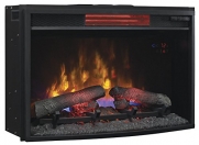 ClassicFlame 25II310GRA 25 Curved Infrared Quartz Fireplace Insert with Safer Plug