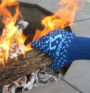 BlueFire Heat Resistant Cooking, Grilling, Welding Gloves -Great for BBQ Grill, Oven Mitts, Big Green Egg, Fireplace Accessories. Cut Resistant, Forearm Protection -100% Kevlar EN 407 Certified 932°F Heat Resistance