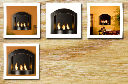 Wildon Home black arch top wall mount gel fuel fireplace