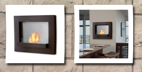 Real Flame edgerton wall fireplace, rust brown